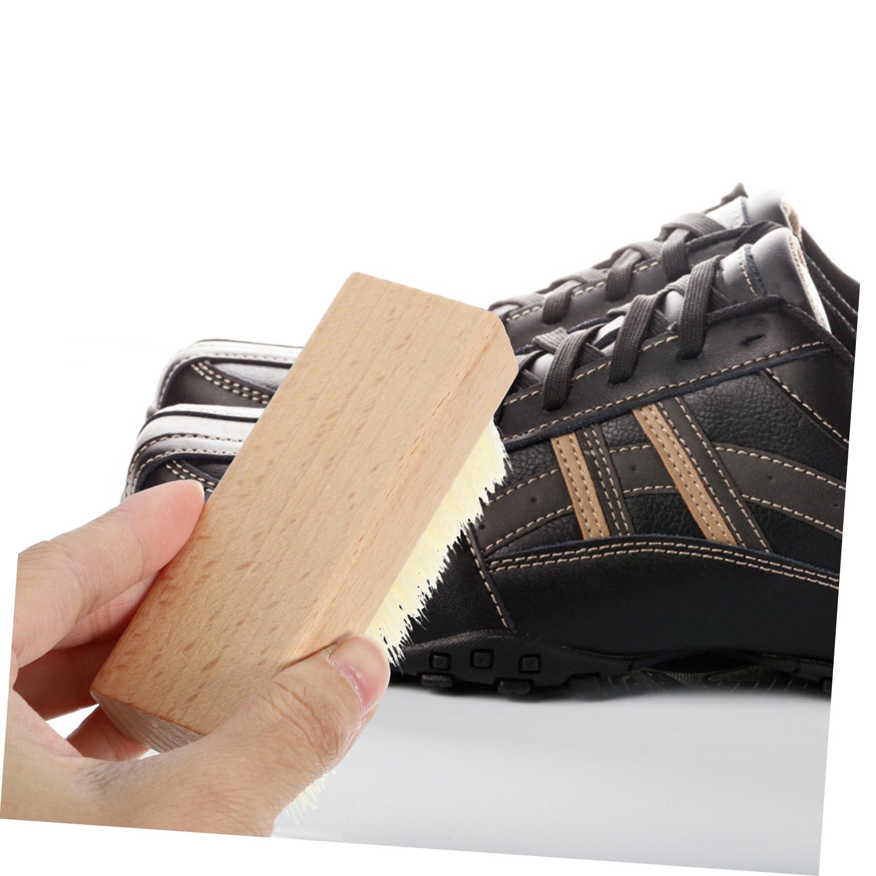 KOMBIUDA 2piezas Cepillo Limpiador De Ropa y Zapatos con Mango De Madera y Cerdas Duras y Suaves Multiusos para Limpieza Doméstica y Fregar Eficazmente