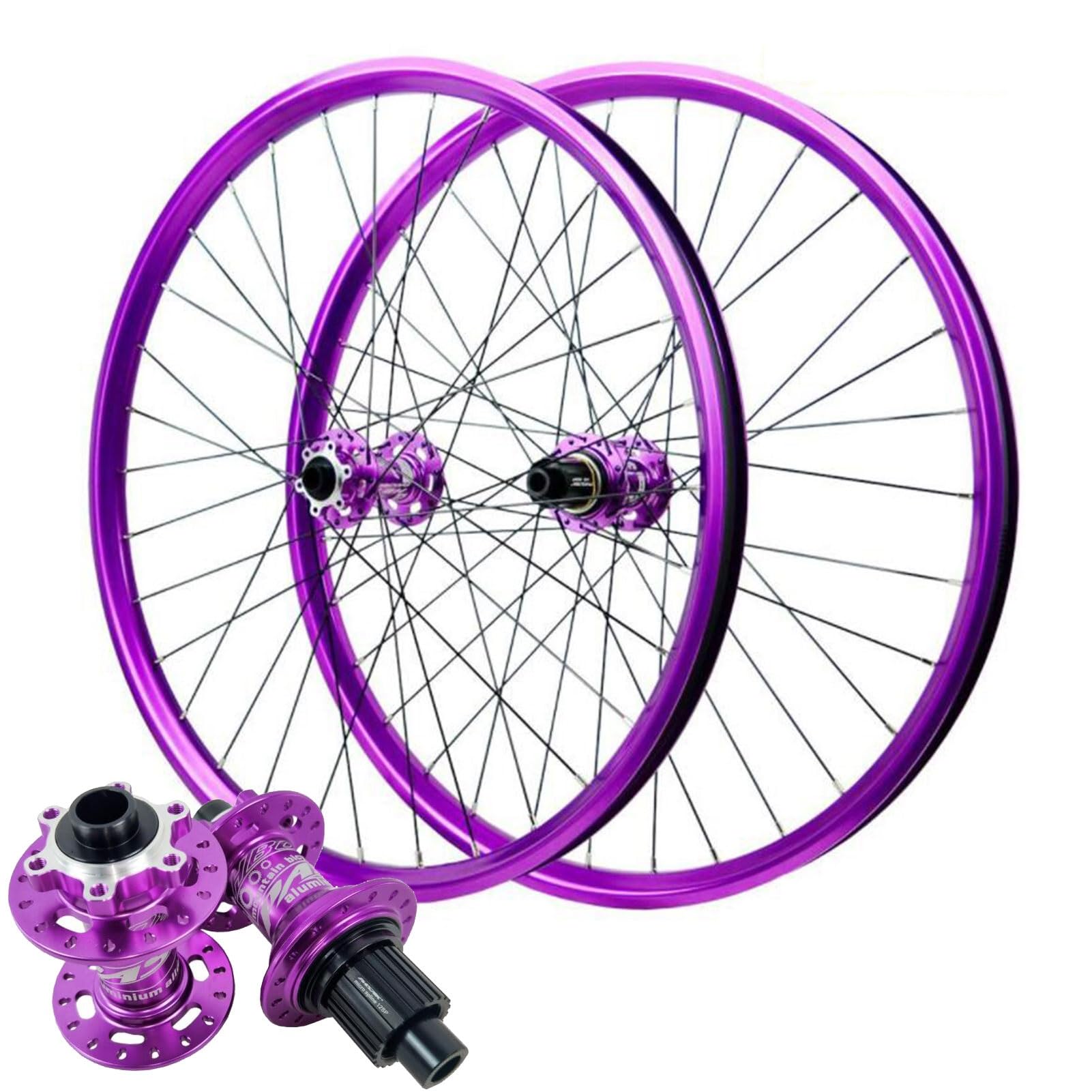Zechao Ms Mountain Bike Wheel Set 26 27.5 29 Inch,Aluminum Alloy 32 Hole Front 2 Rear 4 Bearings 6 Claw Tower Base 12 Speed Thru Axle Wheel Wheelset(,27.5Inch)