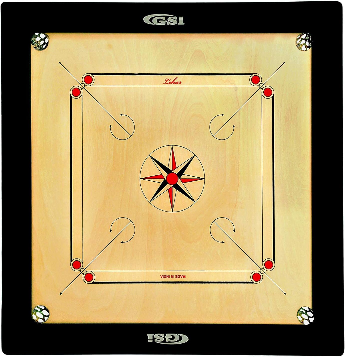 GSI Superior Matte Finish Club Carrom Board for Professionals and Clubs with Coins Striker and Boric Powder, Pack Of 1, Beige (XX-Large 35 inch 8mm)