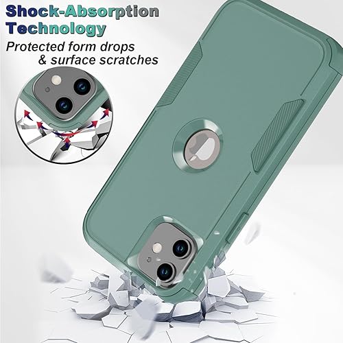 Miniatura 2 de Funda para iPhone 12iPhone 12 Pro, 2 protectores de pantalla de vidrio templado, a prueba de caídas de 10 pies, antideslizante, a prueba de golpes,