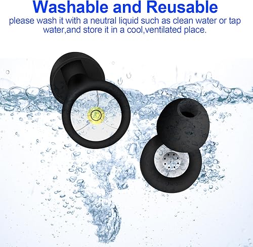 Miniatura 2 de Tapones para los oídos para dormir  Cómodos tapones de silicona reutilizables  Protección auditiva con reducción de ruido de 20 dB-25 dB  Tapones