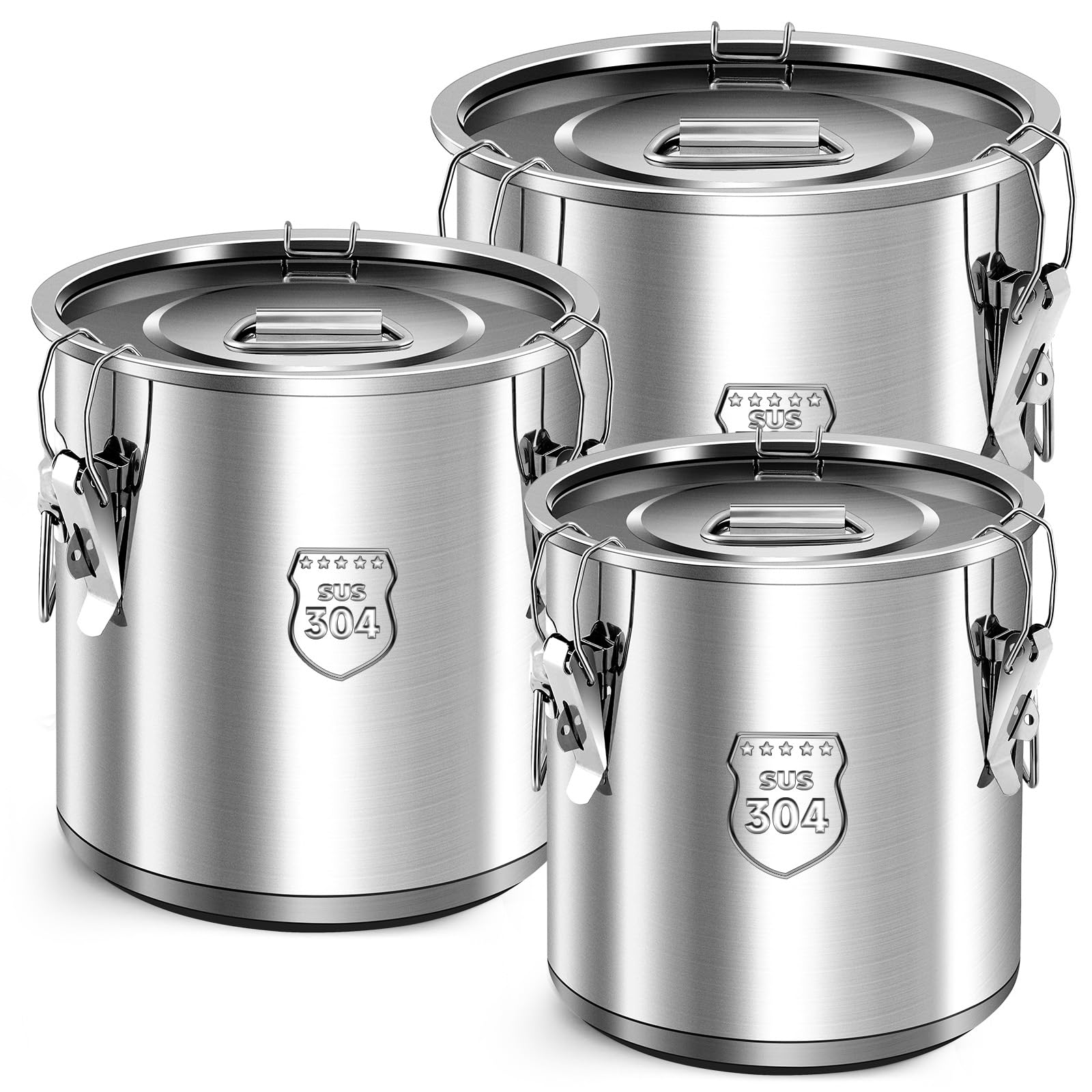 Amazon.com: Suclain 3 Pack 12L 21L 33L 304 Stainless Steel