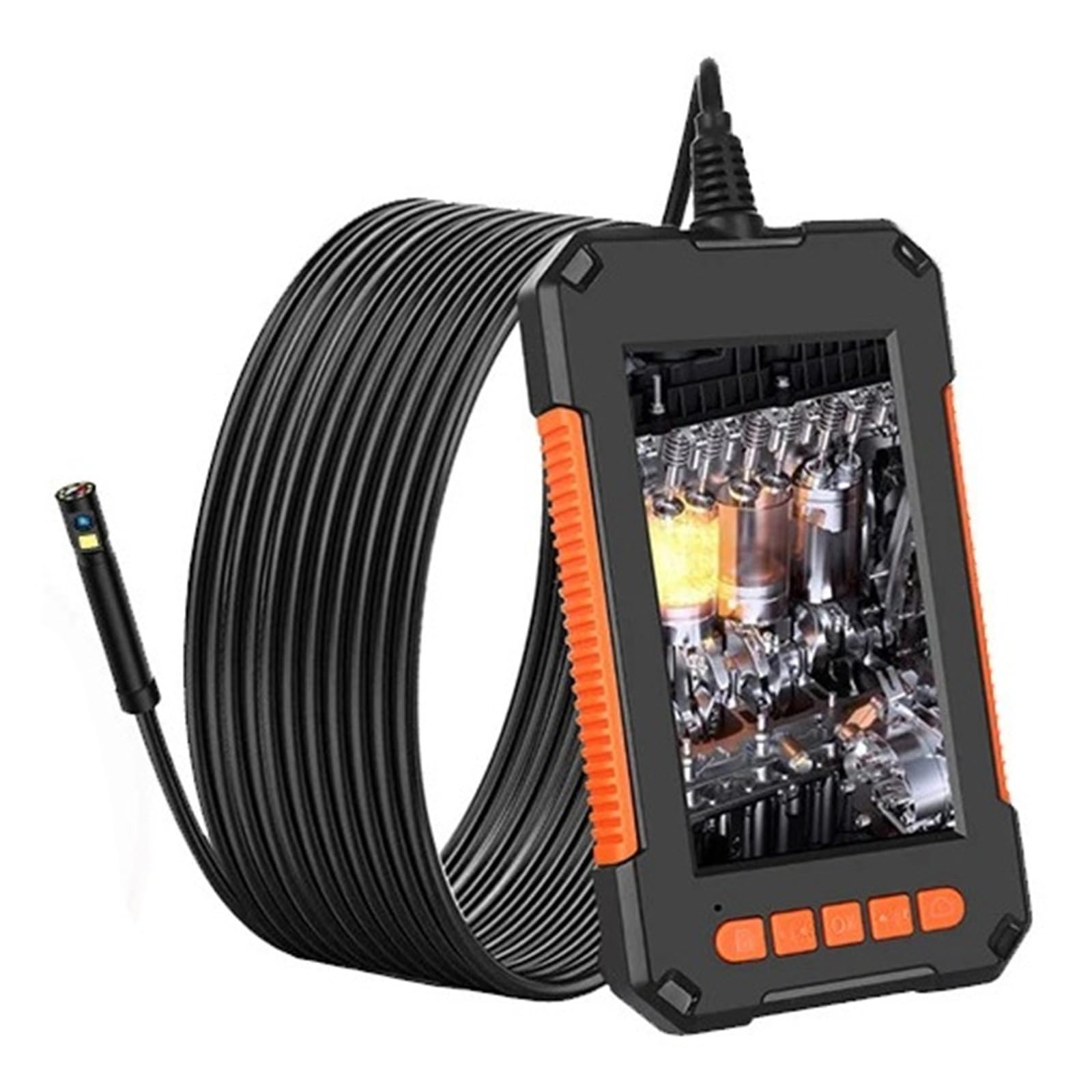 P40 Single Dual Lens Industrial Endoscope 4.3 "IPS 1080P Pipe Inspection Camera for Car Repair Support Photo Snap Video Record(5m,P40 8mm Dual lens)