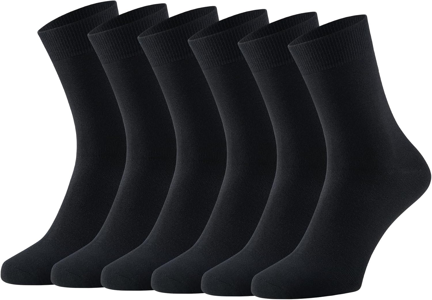 WiWi Men's Crew Socks Viscose Bamboo Moisture Wicking Dress Socks Solid Soft Breathable Casual Sock 6 Pairs