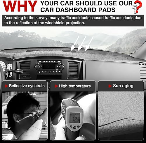 Vista 89 de Autorder Alfombrilla para tablero de instrumentos para Toyota 4Runner 1990-1995, accesorios para camioneta, cubierta de salpicadero, alfombrilla