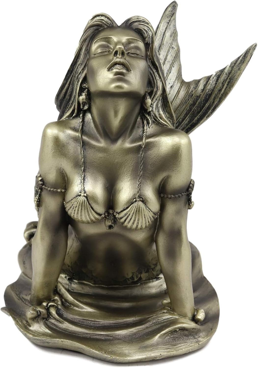 Ebros Aged Bronze Resin Seductive Siren of The Seas Mermaid Statue 7" Tall Nautical Coastal Ocean Sea Decor Figurine Sirens Luring Maidens Mermaids of The Dark Waters Fantasy Sculpture