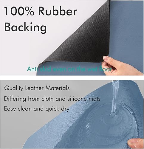 Miniatura 5 de Tapete de secado de platos para encimera de cocina, almohadilla de secado de platos con parte trasera de goma antideslizante, antimanchas