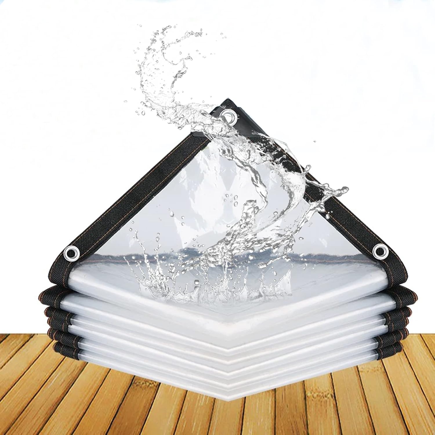 13 x 6.5 Feet Clear tarps Heavy Duty Waterproof, Thicken Transparent Waterproof Tarpaulin