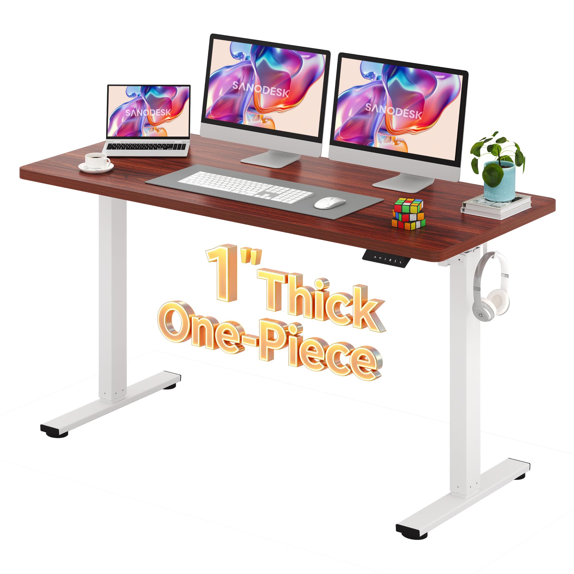 SANODESK One-Piece 1'' Thick Height Adjustable Standing Desk 60''x24''