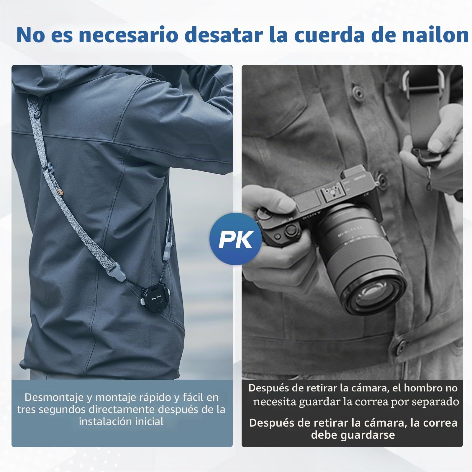 FALCAM F38 3142 - Kit de liberación rápida para correa de cuello/hombro, placa y base