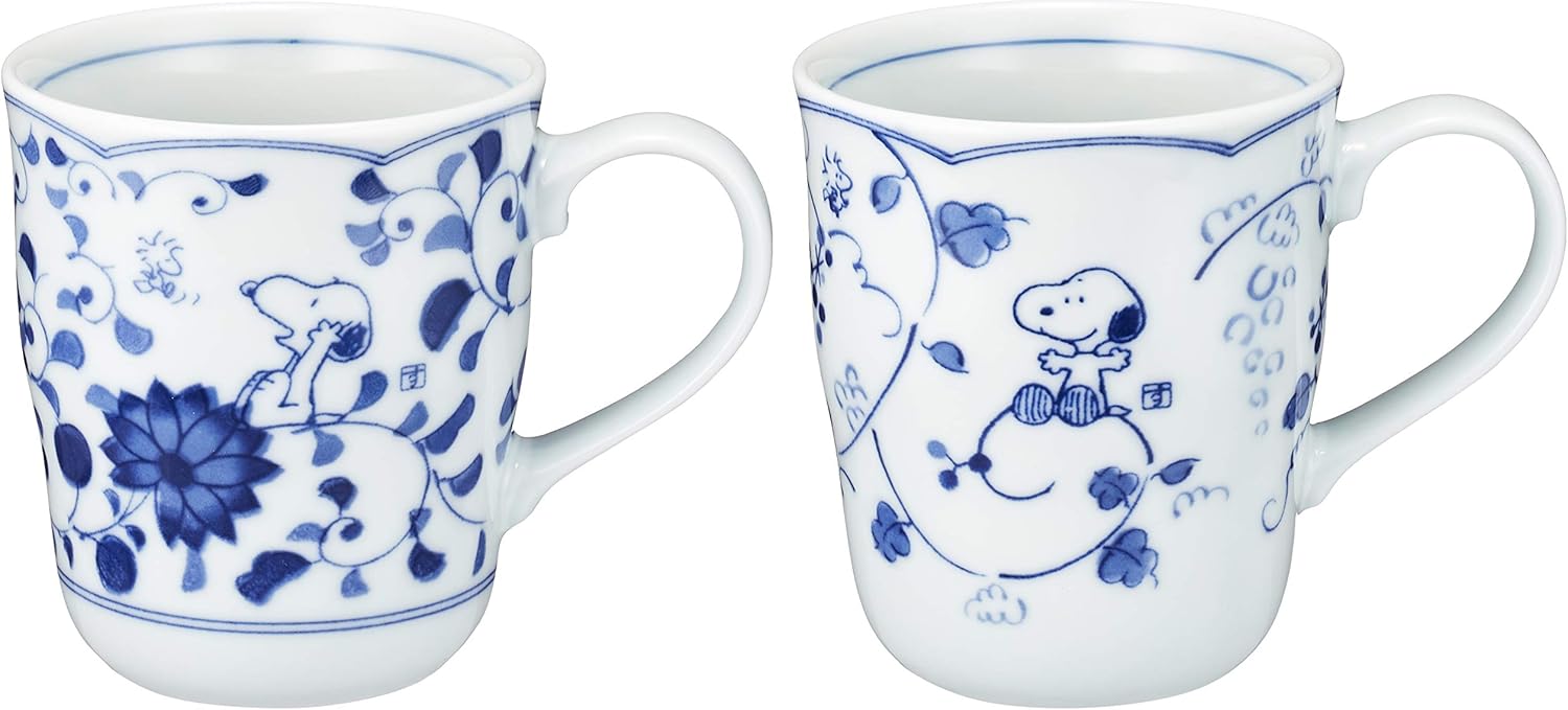 Sunupii 630740 Indigo Arabesque Pair Mug Set, Arabesque / Grape (Comes in a Gift Box), Mother's Day, Gift, Gift