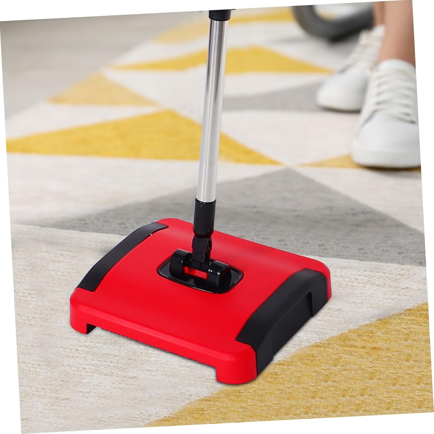 Cabilock Portable Carpet Sweeper with Height for Effortless Home Cleaning Non-Electric Lightweight Broom for Pet Hair Removal Carpets and Floors