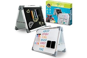 Table Top Double-Sided White Board and Chalkboard for Kids
