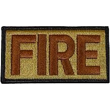 USAF FIRE Letters Fire Fighters OCP Spice Brown Patch with Black Border Military Issued-Veteran Owned Business