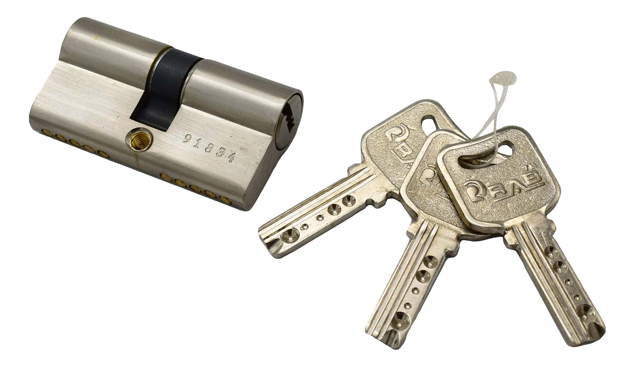 RAB Sliding Lock Stainless Steel Door Cylinder Lock Pack Of 2 (Code:- Both Side, Ultra, with Keys, 60mm) — Amazon image 2
