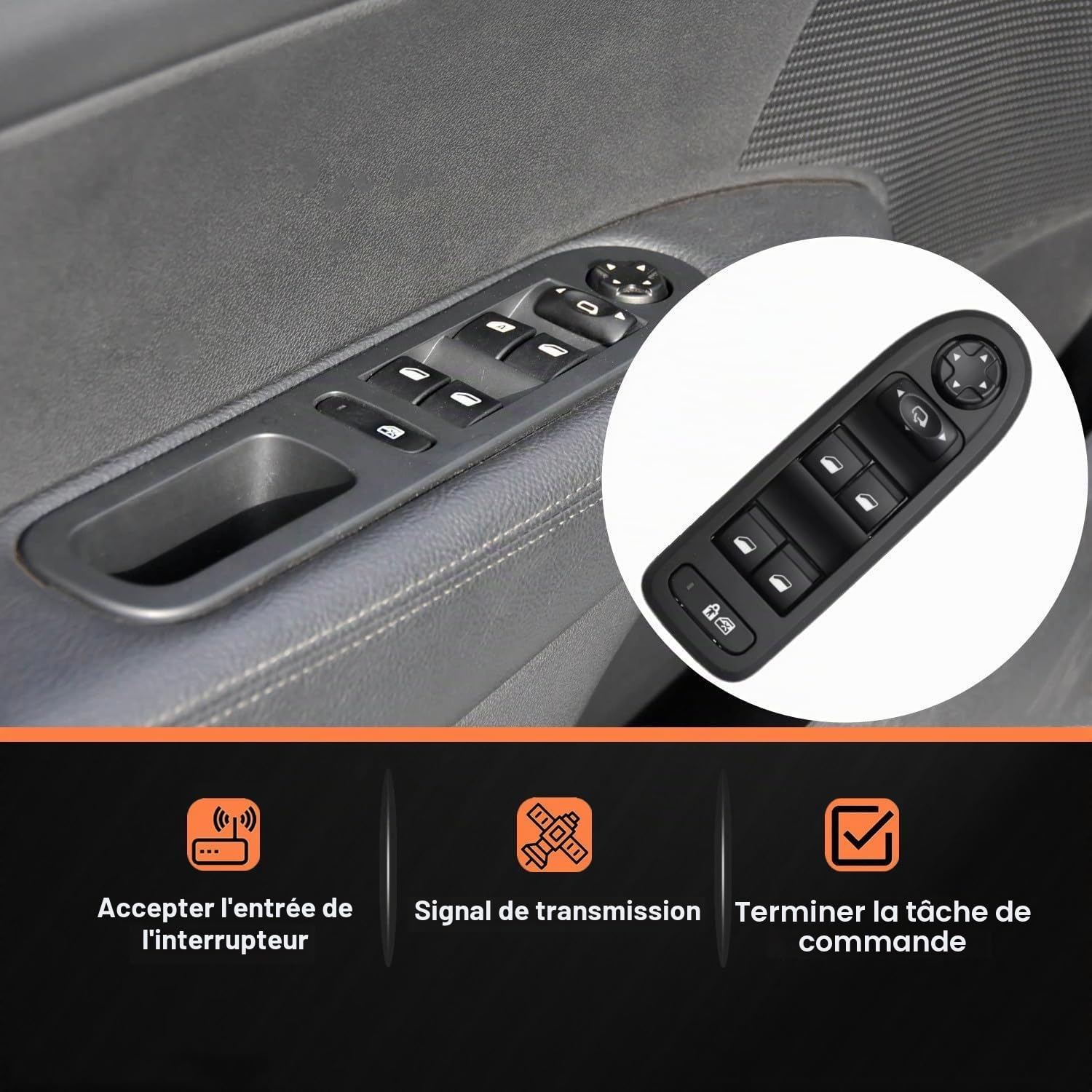 32 broches Pliable électriquement Interrupteur de commande de lève-vitre pour Peugeot 308 2007-2013 508 Citroën C 96644917XT 96659465ZD