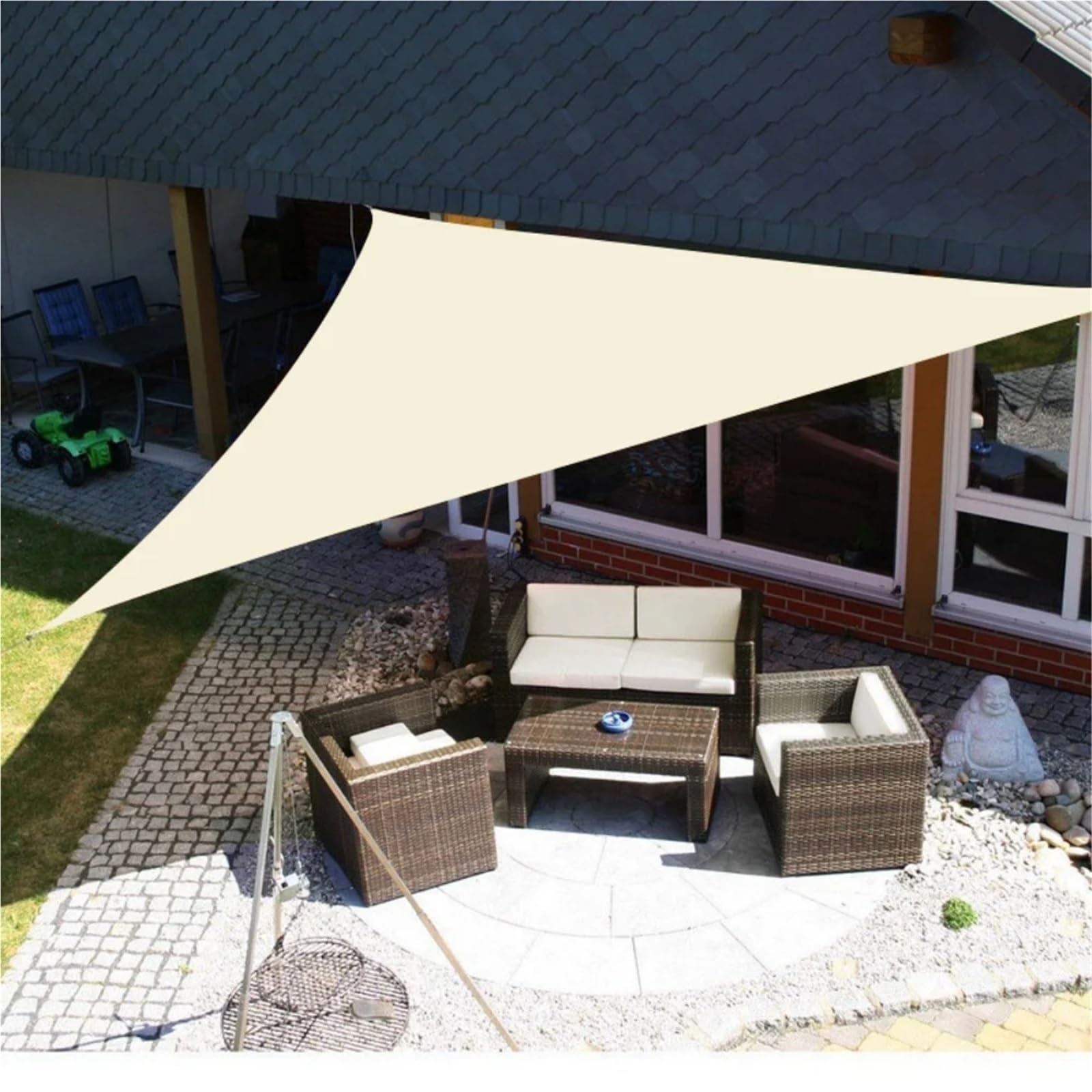 Vela Ombreggiante Tendalino parasole triangolare for esterni, impermeabile, con protezione UV(Beige,2mx2mx2m)