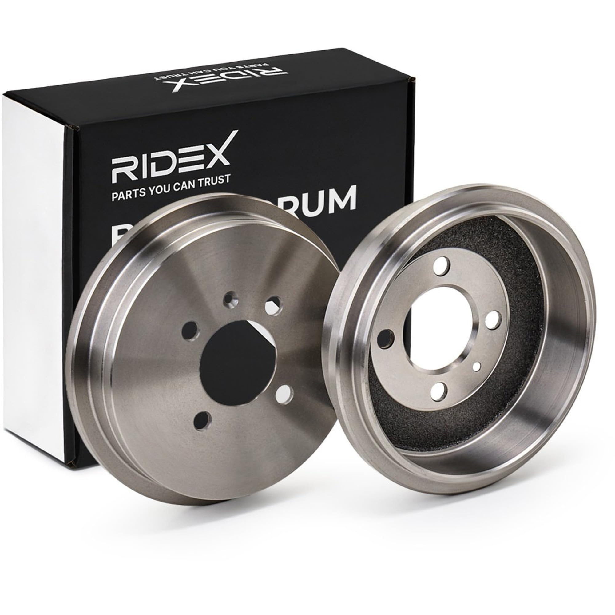 RIDEX 123B0032 2x Tambor de freno Trasero Compatible con VW up! Hatchback 121, 122, BL1, BL2, BL3, 123