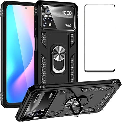 Funda para Xiaomi Poco X4 Pro 5G con protector de pantalla protecciĂłn militar de ajuste delgado a prueba de golpes cubierta trasera protectora para Funda para Xiaomi Poco X4 Pro 5G con protector de pantalla protecciĂłn militar de ajuste delgado a prueba de golpes cubierta trasera protectora para
