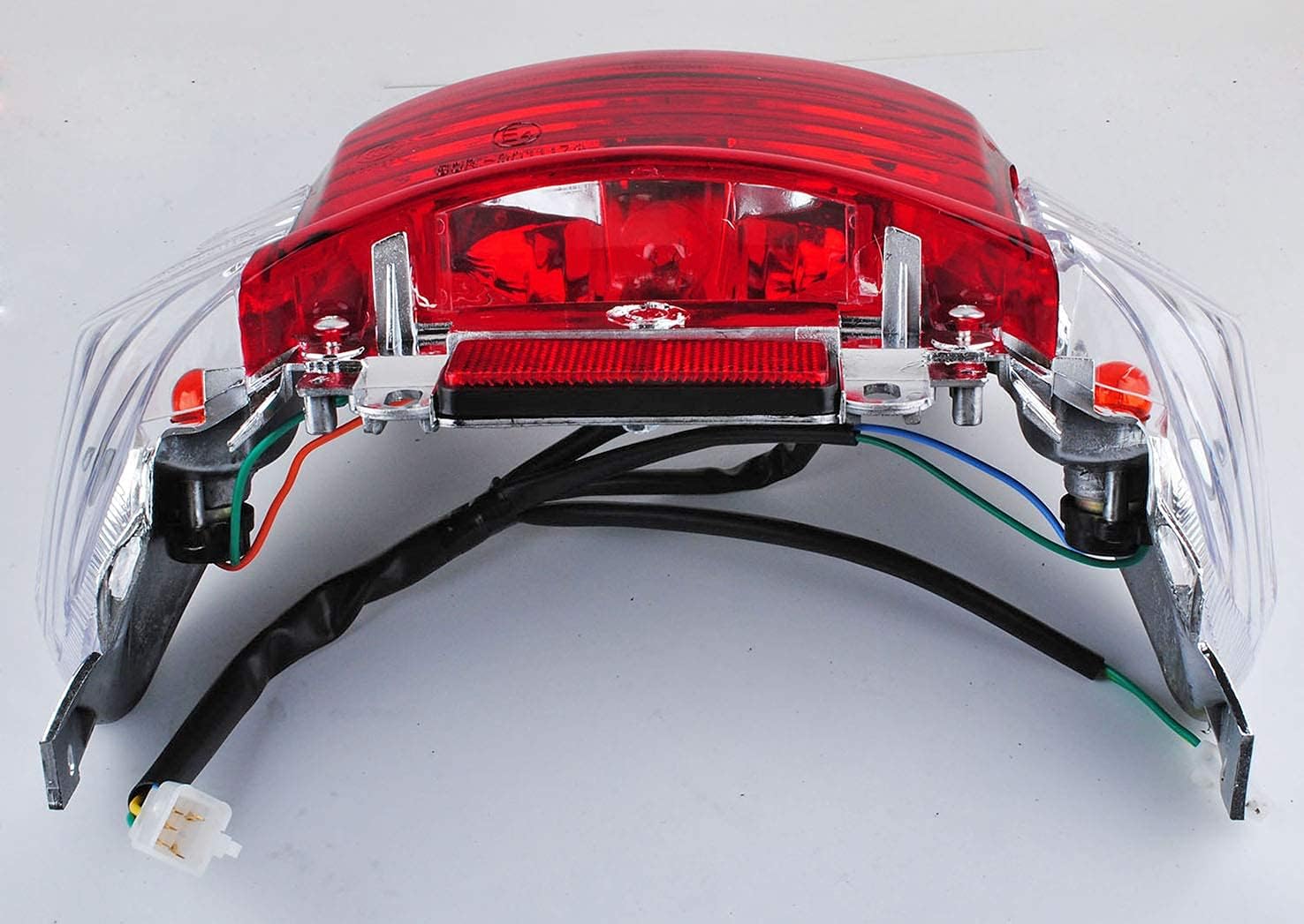 Poweka GY6 Rear Tail Light Assembly for Chinese 50cc 125cc 150cc Scooters & Mopeds, LED Taillight Brake Turn Signal Light Compatible with TaoTao, Roketa, Jonway, Tank, SunL, Baja, CoolSport Models
