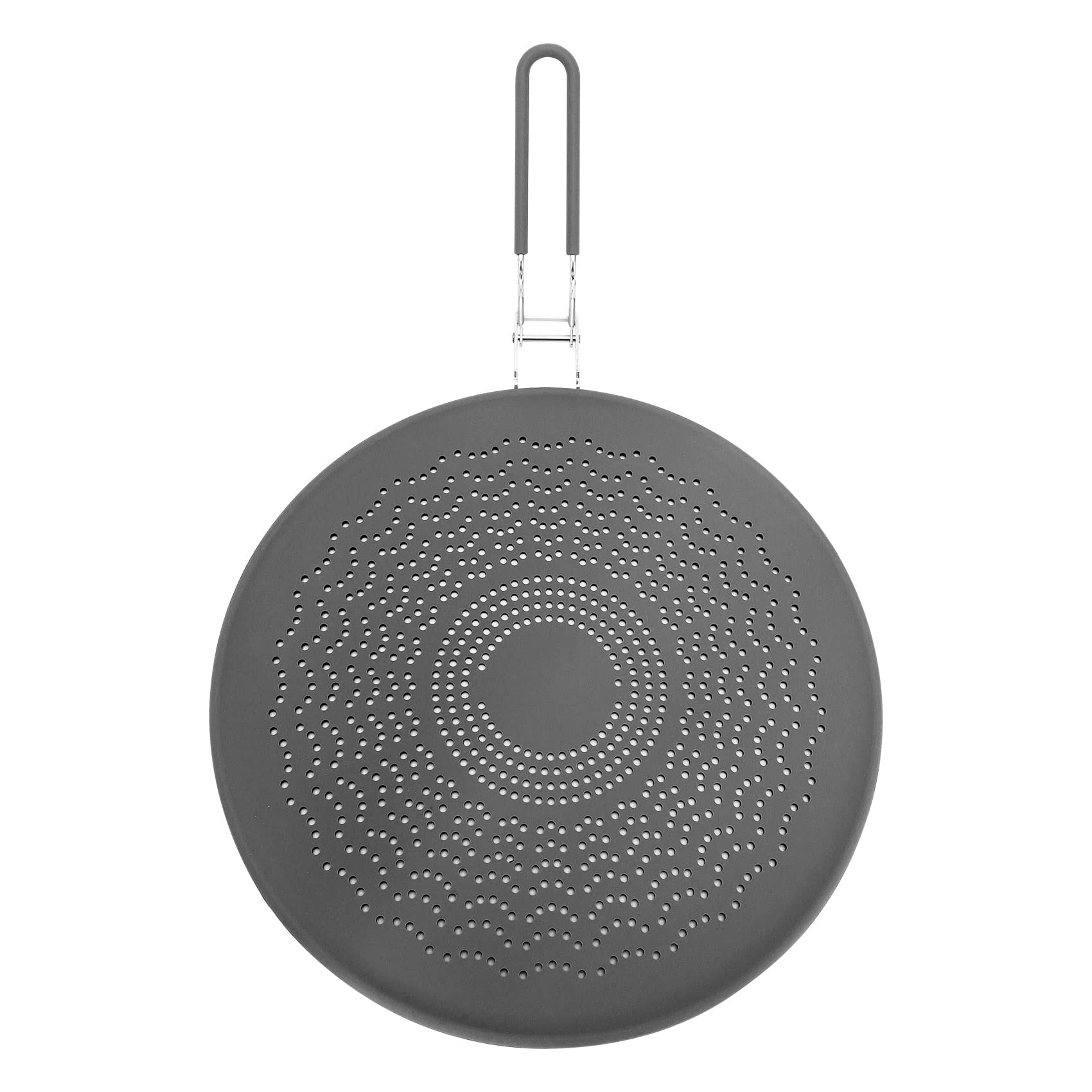 Qaautor Silicone Splatter Screen,Grease Splatter Guard with Folding Handle,for Cooking Splatter Guards&Fry Pan,13 Inch,Gray