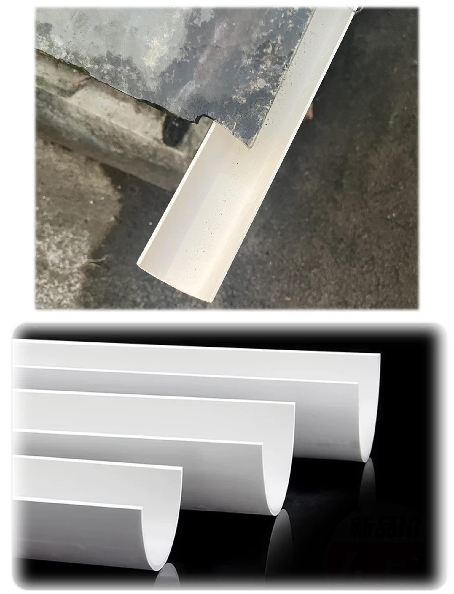 Canalón semicircular de PVC de alta resistencia - Desagüe con canal en U