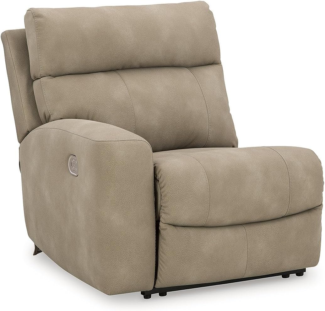 Signature Design by Ashley Modern Next-Gen DuraPella L-Shape Right-Arm Facing Faux Leather 6-Piece Power Reclining Sectional with Adjustable Headrest and USB Charging Ports, Beige
