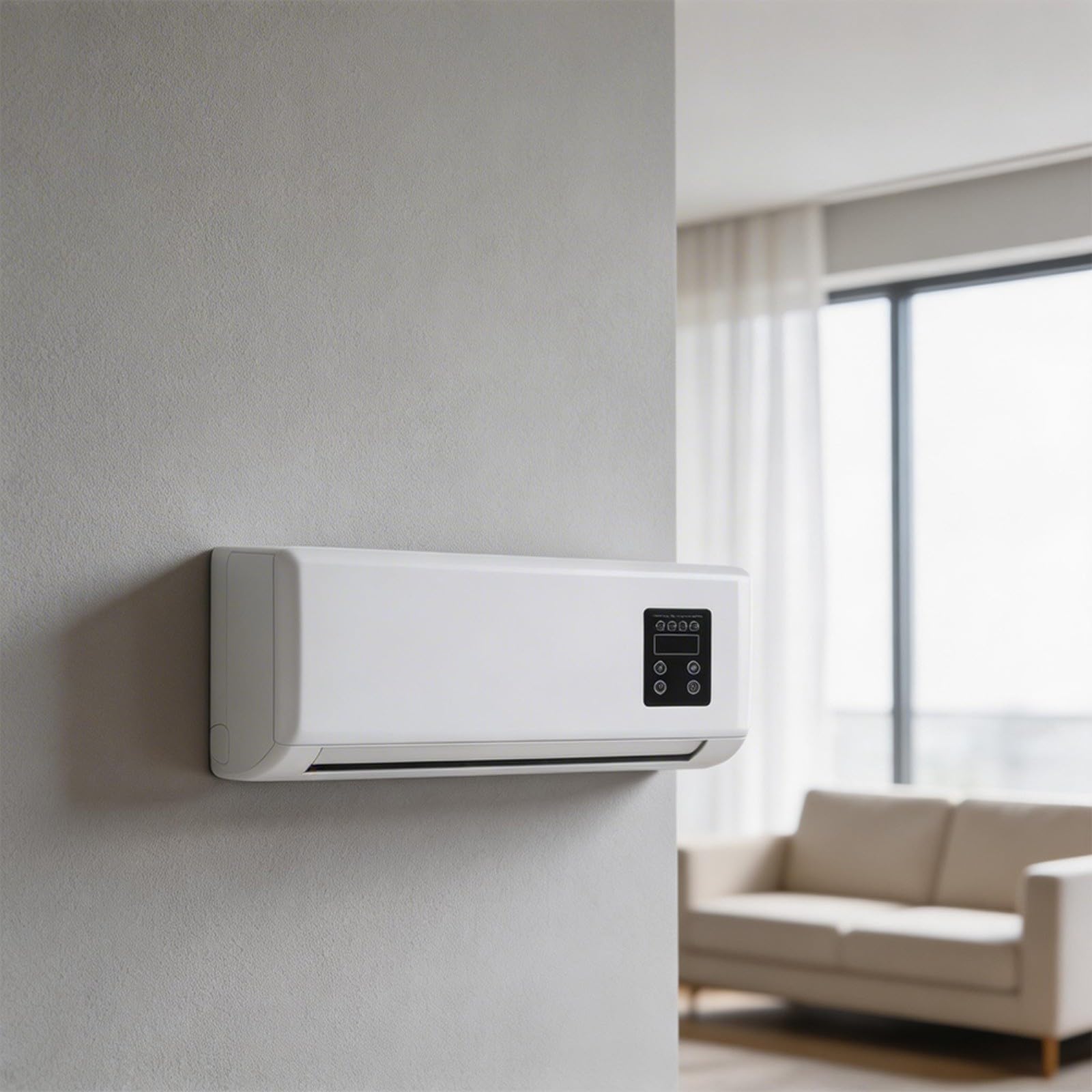 Ventilatore per condizionatore d'aria da parete, unità di riscaldamento e raffreddamento 2 in 1, silenzioso, piccolo AC per camera da letto e bagno, bianco (standard bianco)