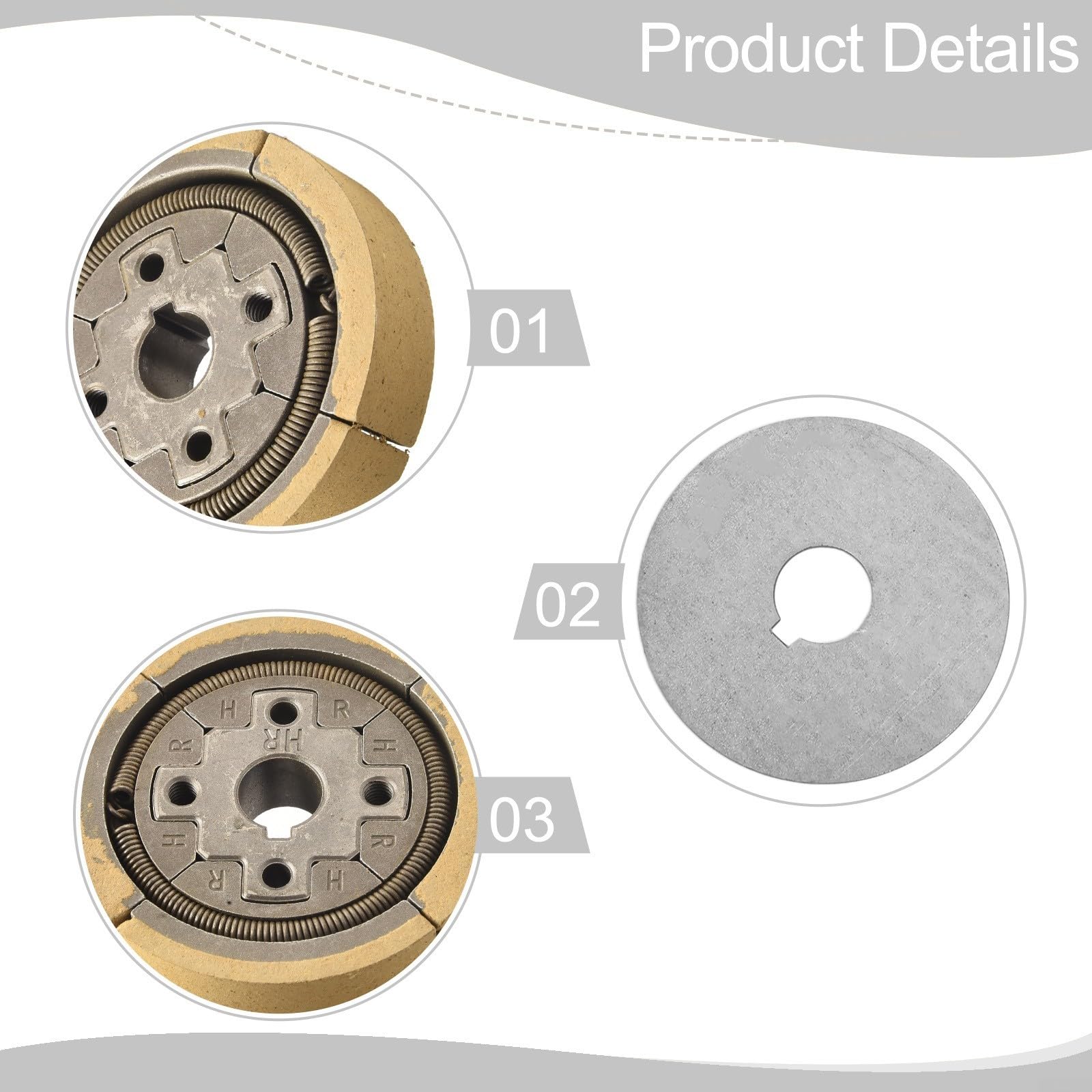 Embrague de motor para EH12, repuesto de embrague de metal con junta de 15 mm ID x 80 mm OD para cortadora de césped Mikasa MT-72FW (2 juegos)