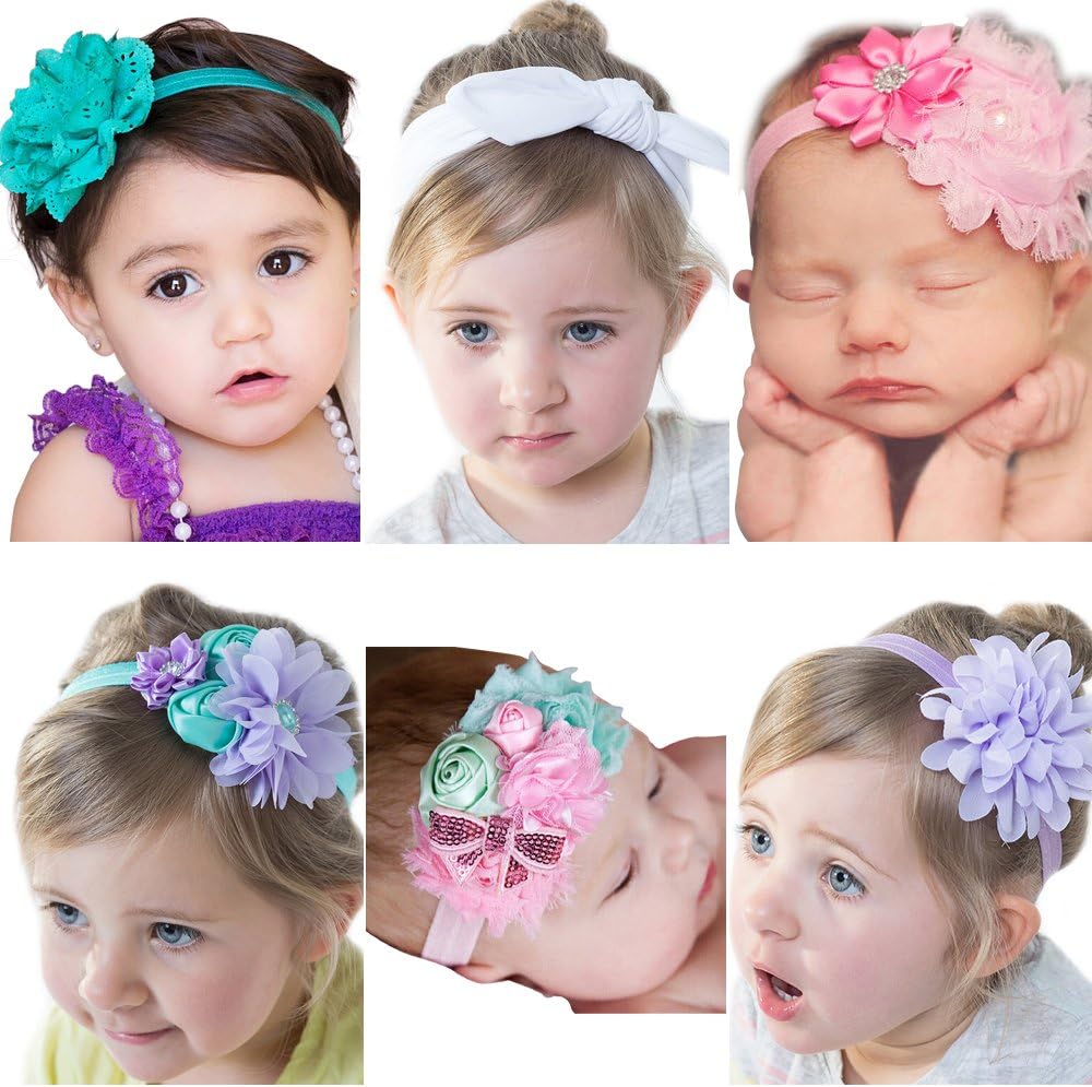 Visokar Adorable Baby's Headbands Girl's Hair Bows Newborn Headbands (6 different style bows)