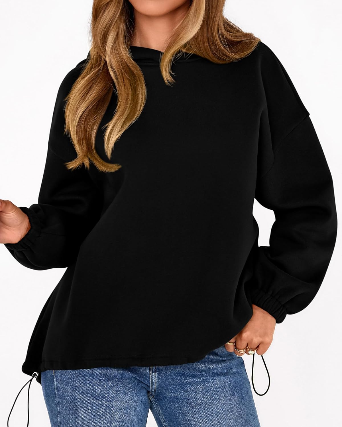 KIRUNDO Hoodies For Women 2025 Fall Fashion Hooded Oversized Sweatshirt Long Sleeve Fleece Pullover Trendy Winter Clothes - Image 5