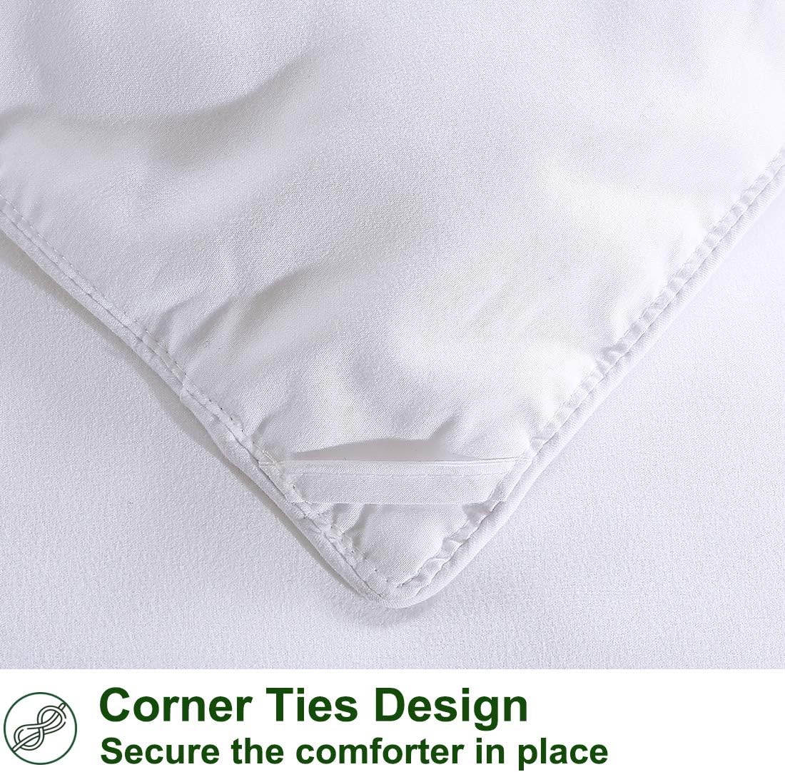 ASHOMELI White Comforter for Queen Bed, All Season Soft Quilted Reversible Down Alternative Comforter Queen Size Duvet Insert with Corner Tabs, Cooling and Lightweight, 88 by 88 Inches
