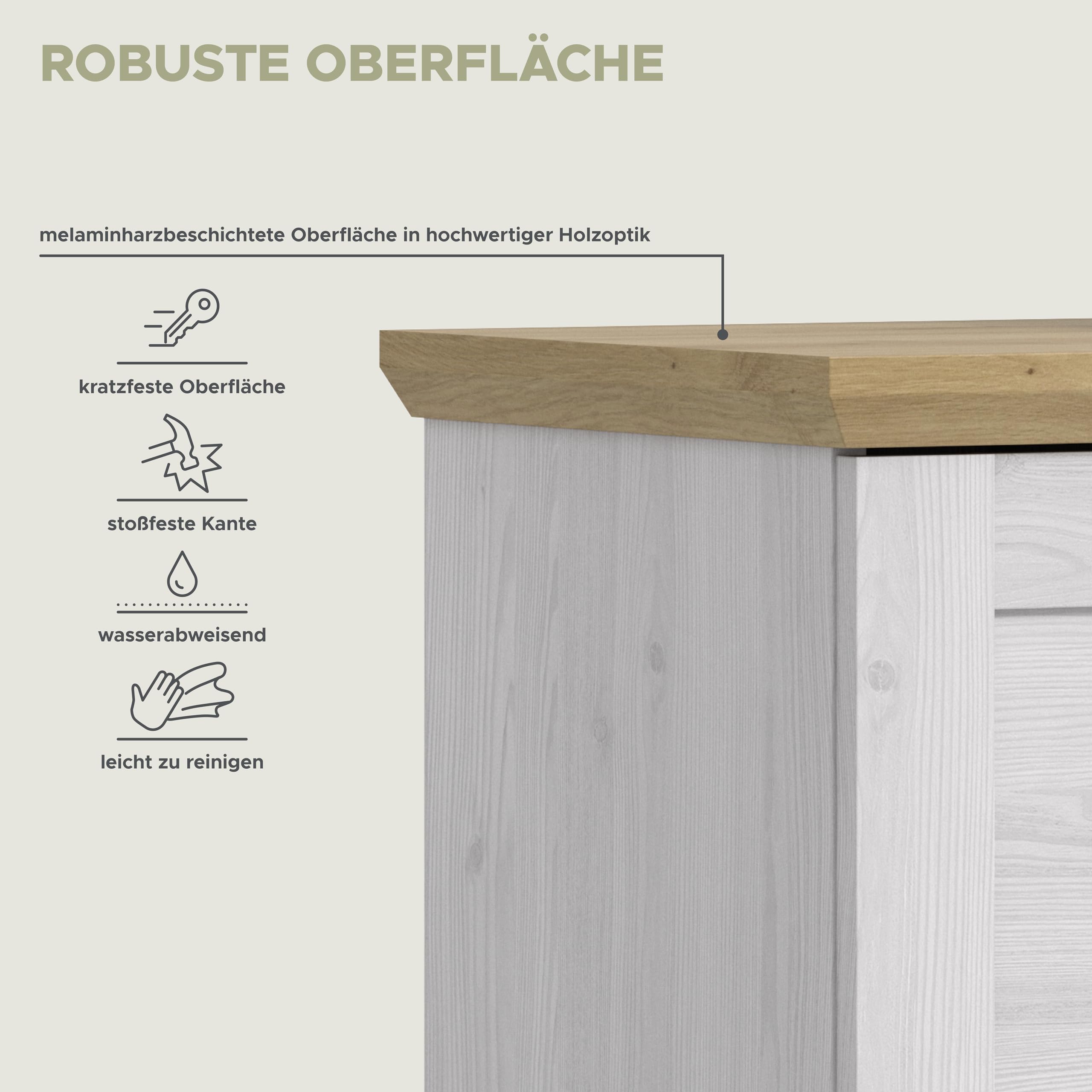 xonox.home – Sekretär Verona 84x122x42 cm in Sibiu Lärche & Artisan Eiche Nachbildung – Kompakter Arbeitsplatz mit 1 Klappe & 2 Türen – 5 Fächer bieten idealen Stauraum für Schreibutensilien & Post