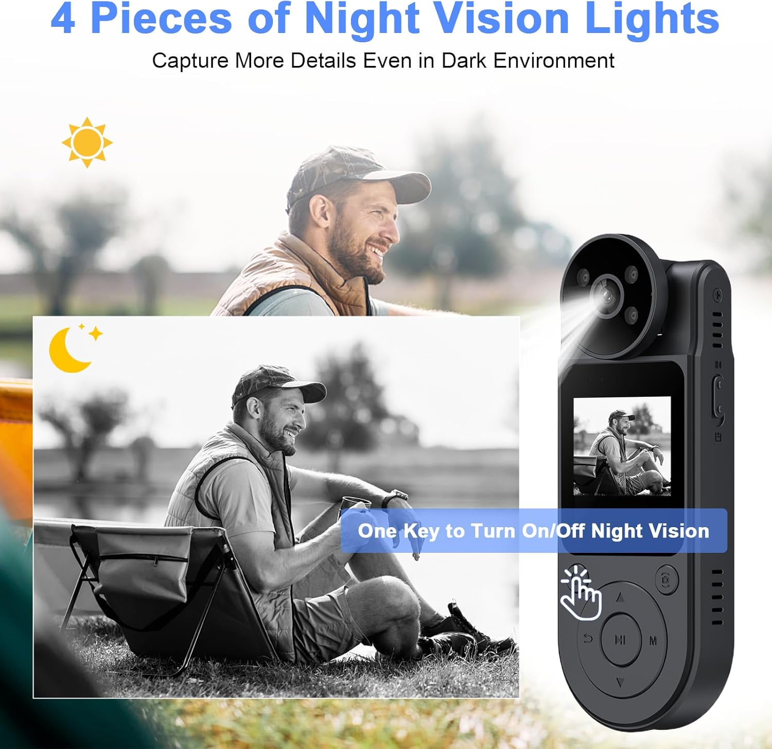 Mini Body Cameras with Audio and Video Recording, HD 1080P Bodycam, Portable Body Cam, Wearable Clip on Camera, Small Police Body Camera, with Night Vision 1400mAh Battery for Personal Vlogging