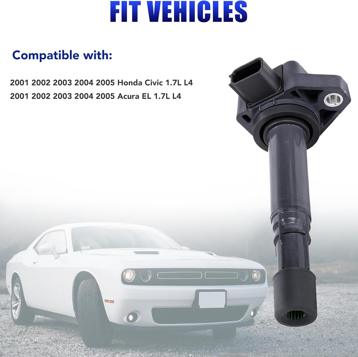 Set of 4 Ignition Coil Pack and Spark Plugs for 1.7L L4 2001 2002 2003 2004 2005 Honda Civic 1.7 Coils Replaces UF400 C1460