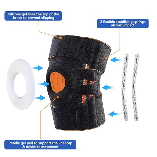 Miniatura 4 de JTF Rodillera para mujeres y hombres con estabilizadores laterales, rodillera de rótula para desgarro de menisco, soporte de rodilla para aliviar el