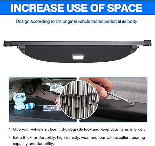 Miniatura 46 de Powerty Cubierta de Carga para Accesorios Kia Sportage 2023-2025 2026, Textura de Lona Cubierta Retráctil para Maletero Trasero de Carga de Equipaje