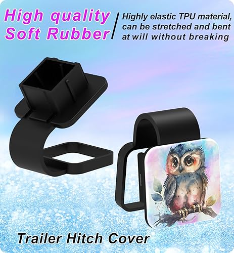 Miniatura 5 de Cubierta de enganche de remolque de 2 pulgadas, cubierta de enganche de remolque de búho pájaro, enchufe de enganche de tubo receptor para Jeep