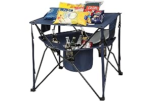 EVER ADVANCED Folding Tailgating Table with Cooler