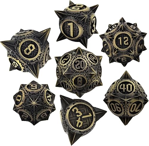 Juego de dados DND de metal dados de punta redonda dados de Calabozos y Dragones 7 dados poliédricos MTG Pathfinder D20 juego para juegos de rol RPG