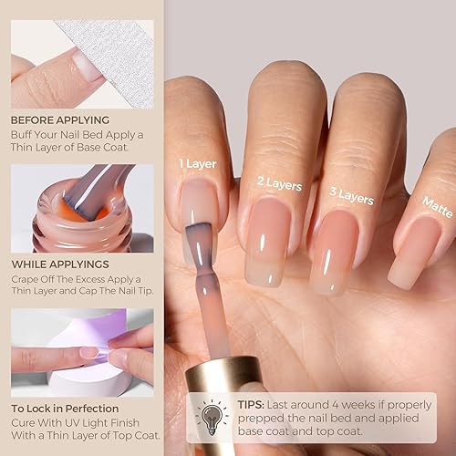 Vista 71 de AILLSA - Esmalte de uñas en gel pastel macaron, verde menta, colores brillantes de verano, algodón de azúcar, gel UV semipermanente, manicura