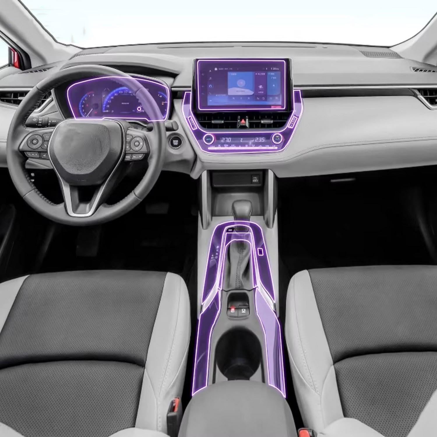 Film de protection en TPU pour console Toyota Frontlander : idéal pour les trajets en famille