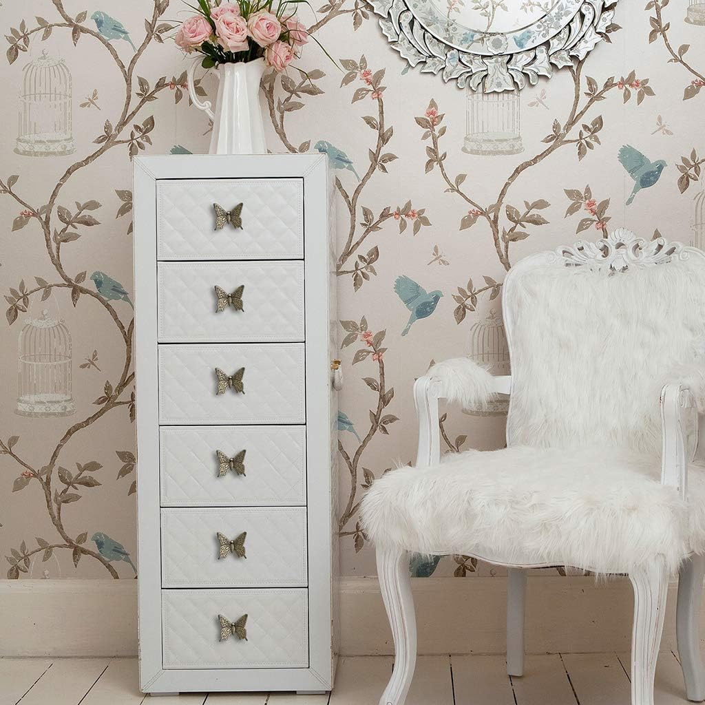 JUXYES Pack of 5 Vintage Butterfly Cupboard Door Knobs, Antique Bronze Drawer Pulls Retro Decorative Cabinet Handle Knobs for Dresser Drawer Cabinet Closet (Antique Bronze) - Image 9