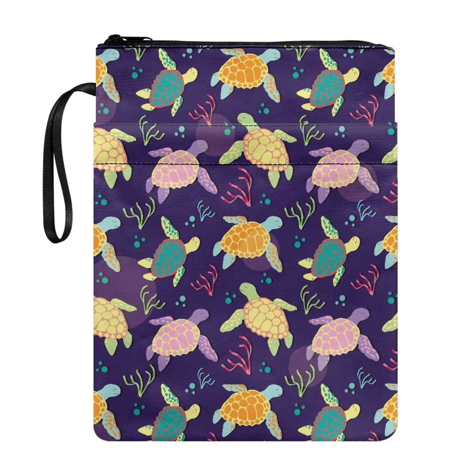 COEQINE Cute Sea Turtle Pattern Book Cover, Book Sleeves for Hardcover Girls Women Book Cover Cloth with Zipper — image 1