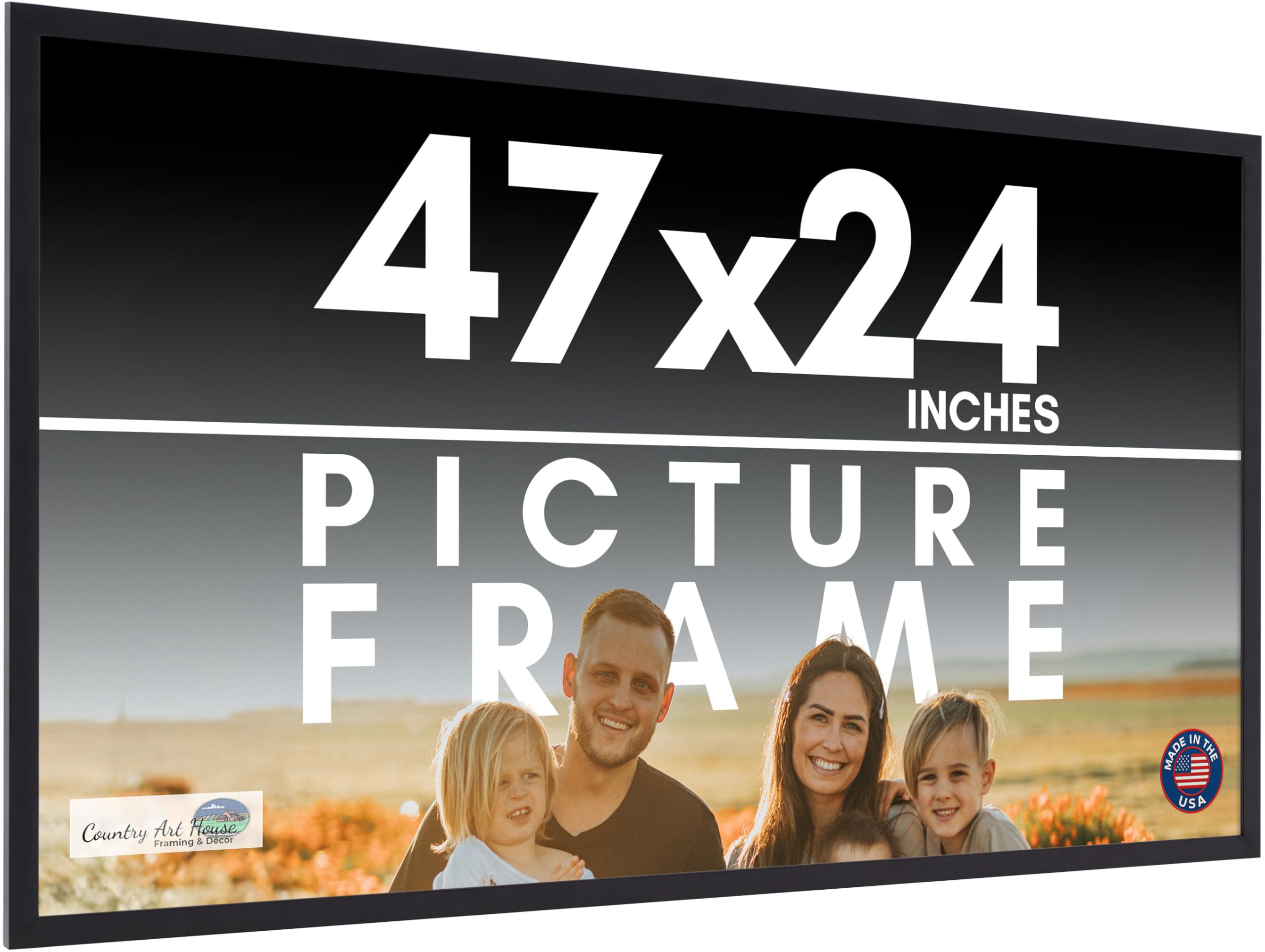 Amazon.co.jp: 47x24インチのフレームブラック写真フレーム - モダンな