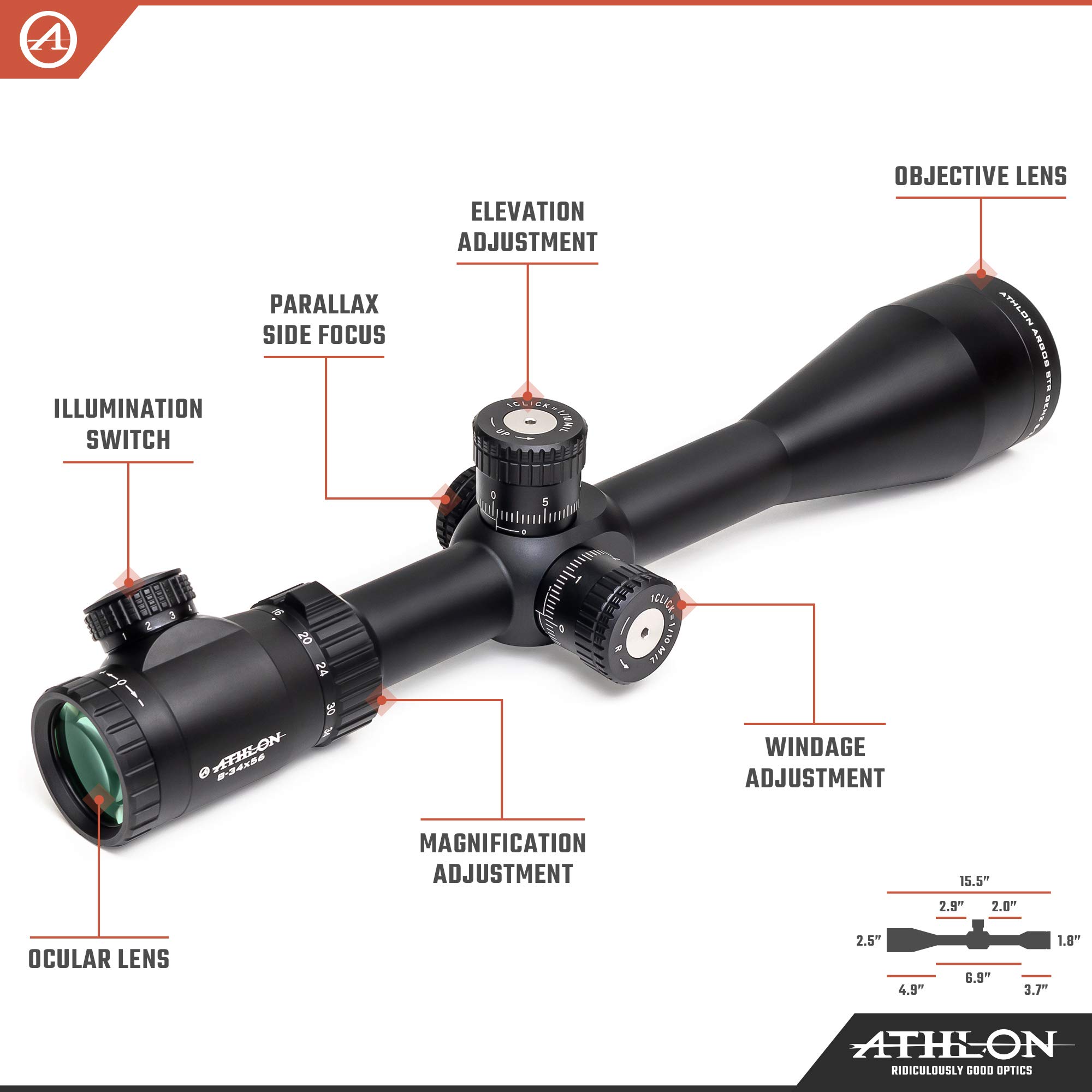 Amazon.com : Athlon Optics Argos BTR GEN2 8-34x56 Riflescope