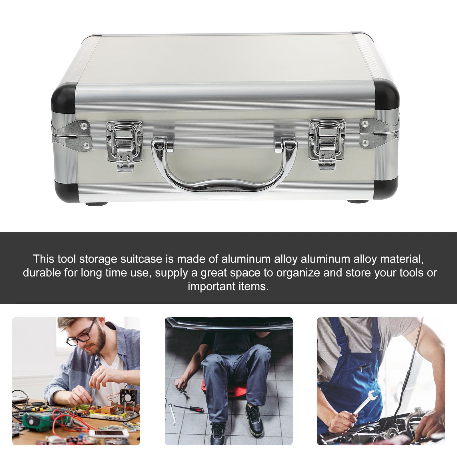 IMIKEYA Valise à Outils en Alliage D'aluminium Argenté, Portable à Main