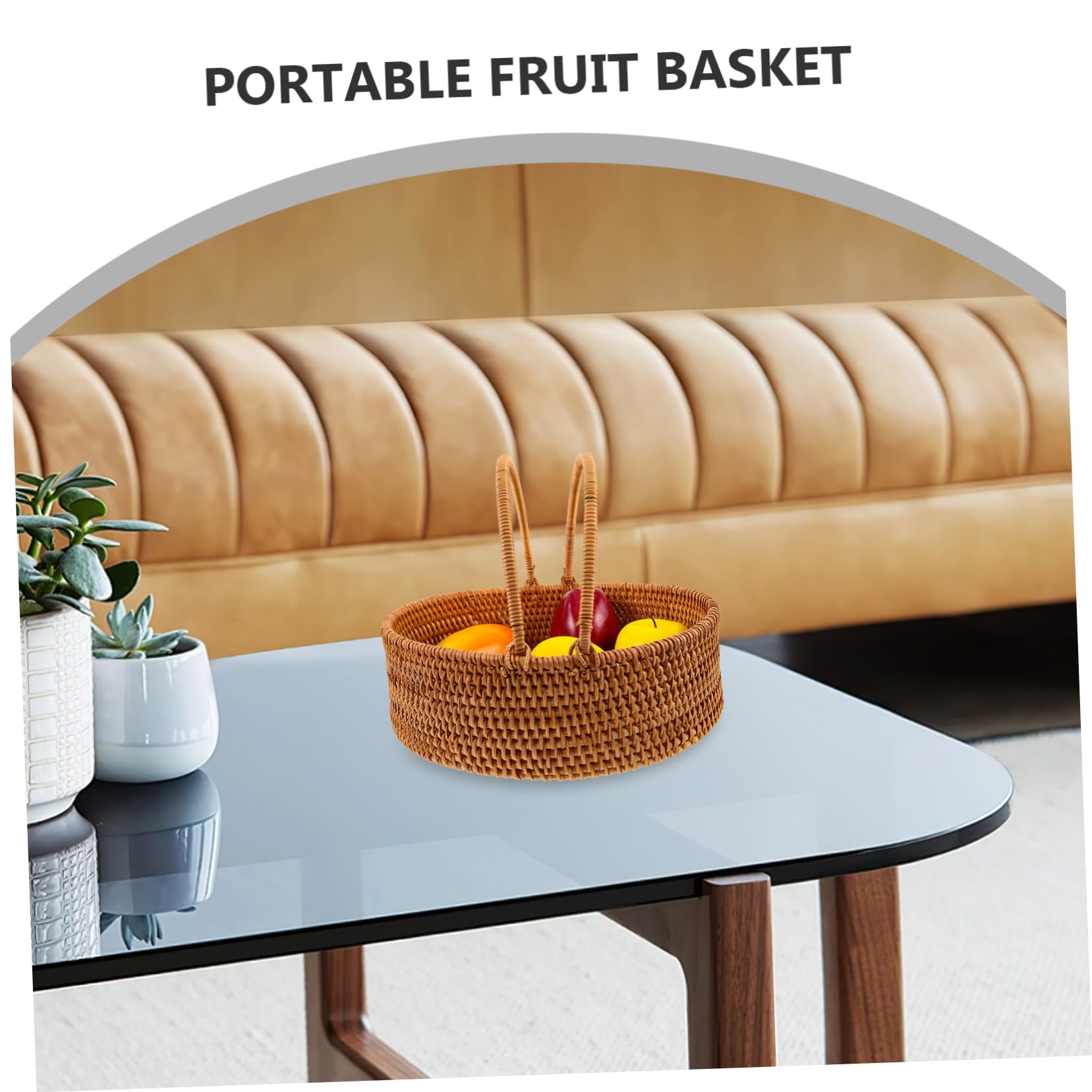 Geflochtener Picknickkorb mit Henkel aus Rattan für Hochzeiten | Stabil und Leicht zu Reinigen, für Snacks und Süßwaren, Rustikale Optik