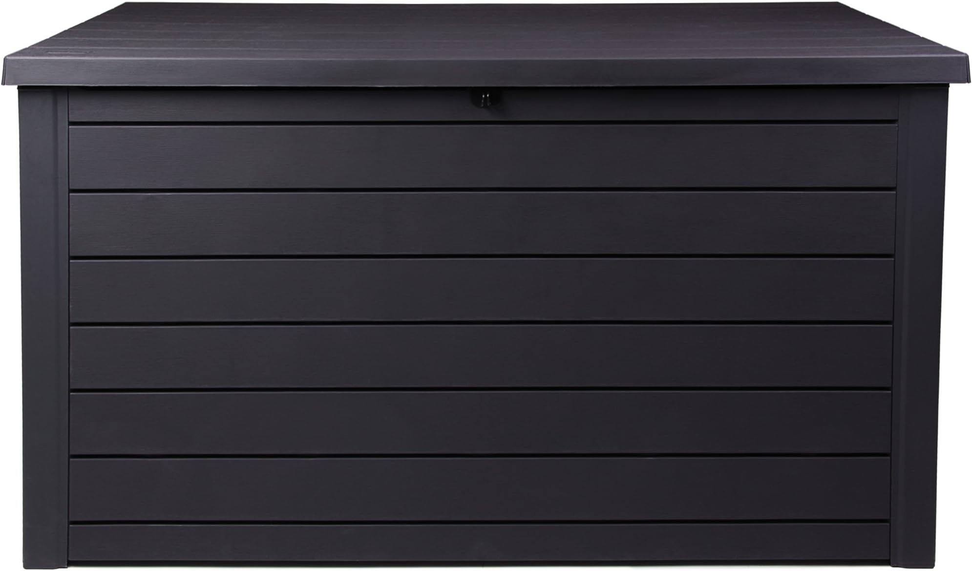 Keter Ontario XXL Cushion Box, Storage Box, Anthracite, 870 Litres, Wood Look with Gas Pressure Springs, Approx. 146 x 82 x 86 (H) cm