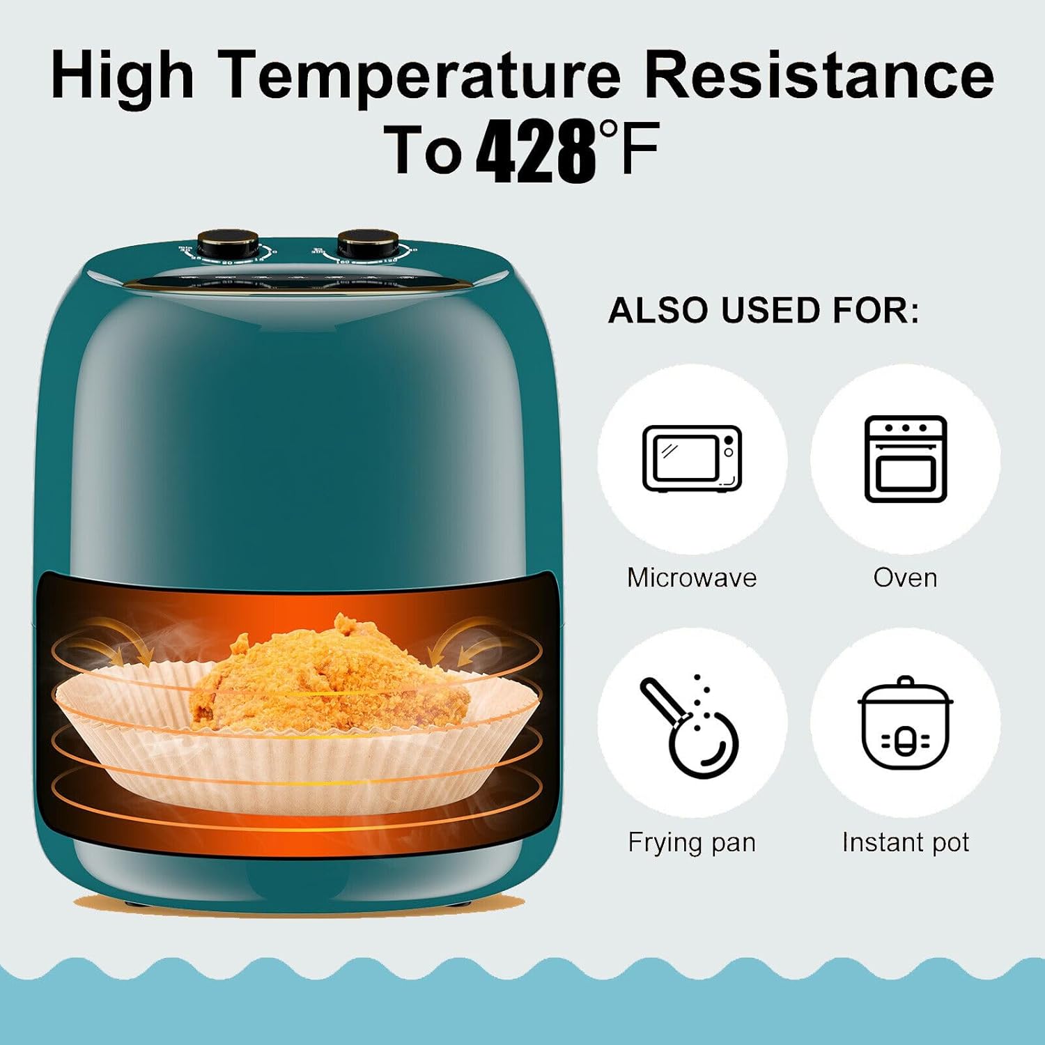 Air Fryer Disposable Paper Liner, 400PCS Non-stick Paper for Air Fryer Oil-proof, Water-proof, Natural Food Grade Parchment Paper for Baking Roasting Microwave (Size – 6.3in)